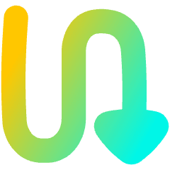 Triangle Arrow Curvy Down Right Icon from Flex Gradient Set