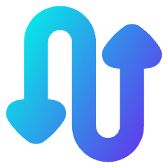 Triangle Arrow Curvy Up Down 3 Icon from Flex Gradient Set