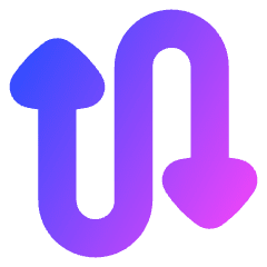 Triangle Arrow Curvy Up Down 4 Icon from Flex Gradient Set