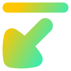 Triangle Arrow Diagonal Bottom Left Icon from Flex Gradient Set