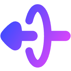 Triangle Arrow Elipse Left Icon from Flex Gradient Set