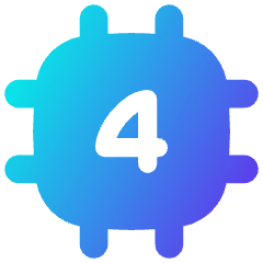 Computer Chip Four Core Icon from Flex Gradient Set