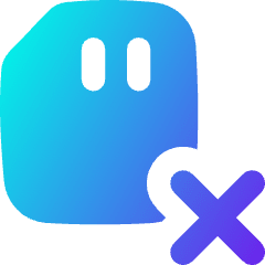 Sd Card Delete Cross Icon from Flex Gradient Set