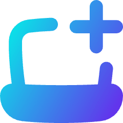 Laptop Add Plus Icon from Flex Gradient Set