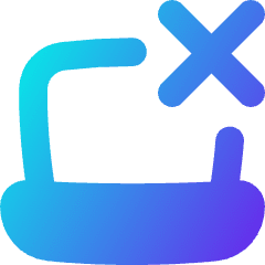 Laptop Delete Cross Icon from Flex Gradient Set