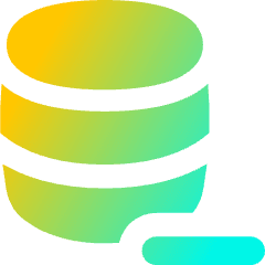Database Subtract 1 Icon from Flex Gradient Set