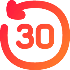 Button Go Backward 30 Icon from Flex Gradient Set
