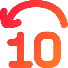 Button Jump Backward 10 Icon from Flex Gradient Set