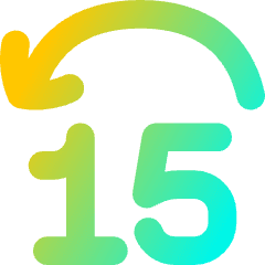Button Jump Backward 15 Icon from Flex Gradient Set