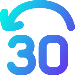 Button Jump Backward 30 Icon from Flex Gradient Set
