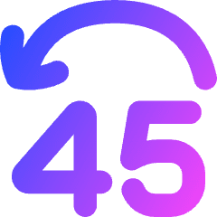 Button Jump Backward 45 Icon from Flex Gradient Set