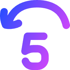 Button Jump Backward 5 Icon from Flex Gradient Set