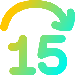 Button Jump Forward 15 Icon from Flex Gradient Set