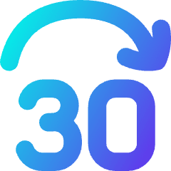 Button Jump Forward 30 Icon from Flex Gradient Set