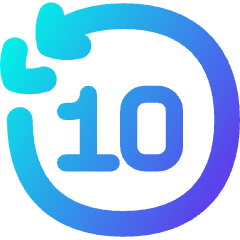 Button Skip Backward 10 Icon from Flex Gradient Set