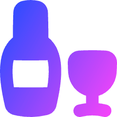 Wine Bottle And Glass Icon from Flex Gradient Set