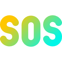 Sos Help Emergency Sign Icon from Flex Gradient Set