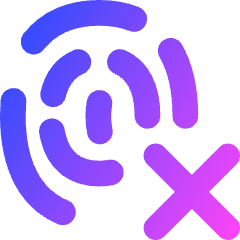 Fingerprint Delete Cross Icon from Flex Gradient Set