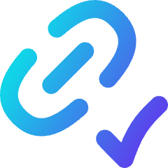 Link Chain Check Validate Icon from Flex Gradient Set