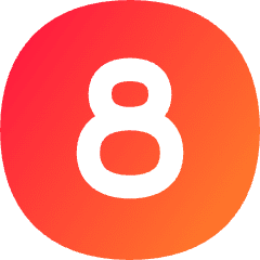 Number Eight Circle Icon from Flex Gradient Set