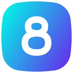 Number Eight Square Icon from Flex Gradient Set