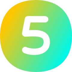 Number Five Circle Icon from Flex Gradient Set