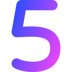 Number Five Icon from Flex Gradient Set