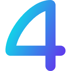 Number Four Icon from Flex Gradient Set