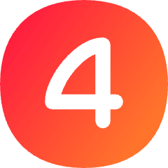 Number Four Circle Icon from Flex Gradient Set