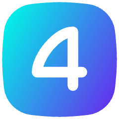 Number Four Square Icon from Flex Gradient Set