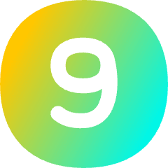 Number Nine Circle Icon from Flex Gradient Set