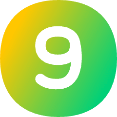 Number Nine Circle Icon from Flex Gradient Set