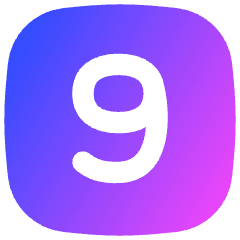 Number Nine Square Icon from Flex Gradient Set