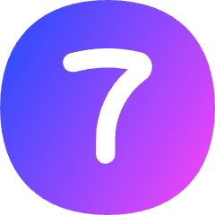 Number Seven Circle Icon from Flex Gradient Set