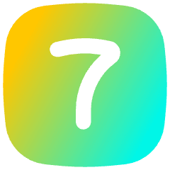 Number Seven Square Icon from Flex Gradient Set