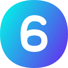 Number Six Circle Icon from Flex Gradient Set