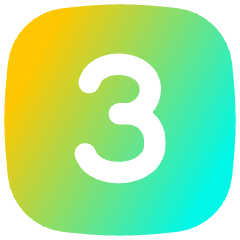 Number Three Square Icon from Flex Gradient Set