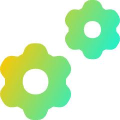 Cog Double Icon from Flex Gradient Set