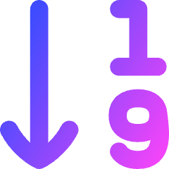 Ascending Number Order Icon from Flex Gradient Set