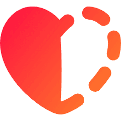 Half Heart Icon from Flex Gradient Set
