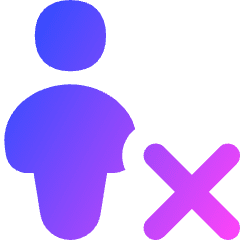 User Full Body Delete Cross Icon from Flex Gradient Set
