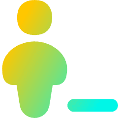 User Full Body Remove Subtract Icon from Flex Gradient Set