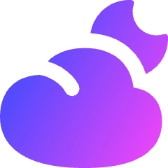 Moon Cloud Icon from Flex Gradient Set