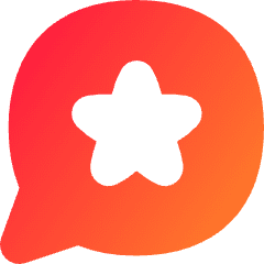 Chat Bubble Oval Favorite Star Icon from Flex Gradient Set