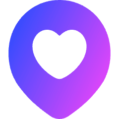 Location Heart Pin Icon from Flex Gradient Set