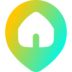 Location Pin Building Home Icon from Flex Gradient Set