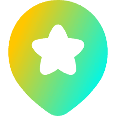Map Location Star Pin Icon from Flex Gradient Set