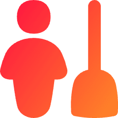 Cleaning Room Man Icon from Flex Gradient Set