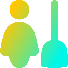 Cleaning Room Woman Icon from Flex Gradient Set