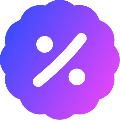 Discount Percent Badge Icon from Flex Gradient Set